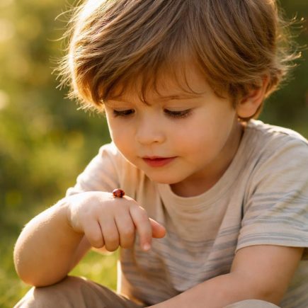 enfant-coccinelle-jardin-flou