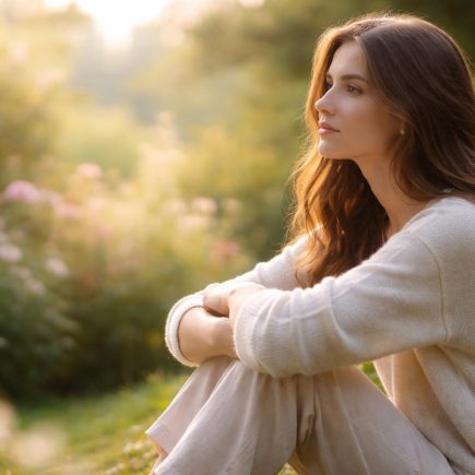 femme-jardin-fleurs-lumiere-matinale