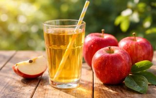 verre-jus-pomme-table-bois