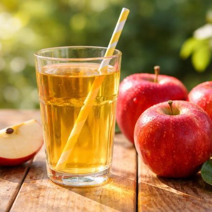 verre-jus-pomme-table-bois
