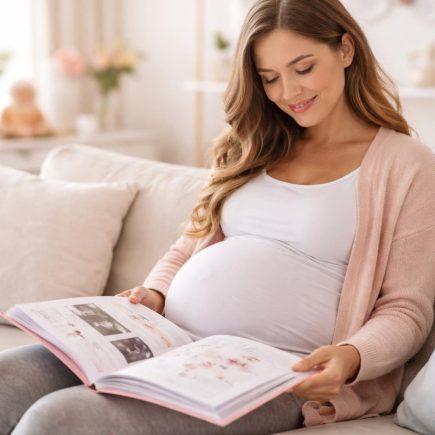 femme-enceinte-journal-canape-decor-bebe